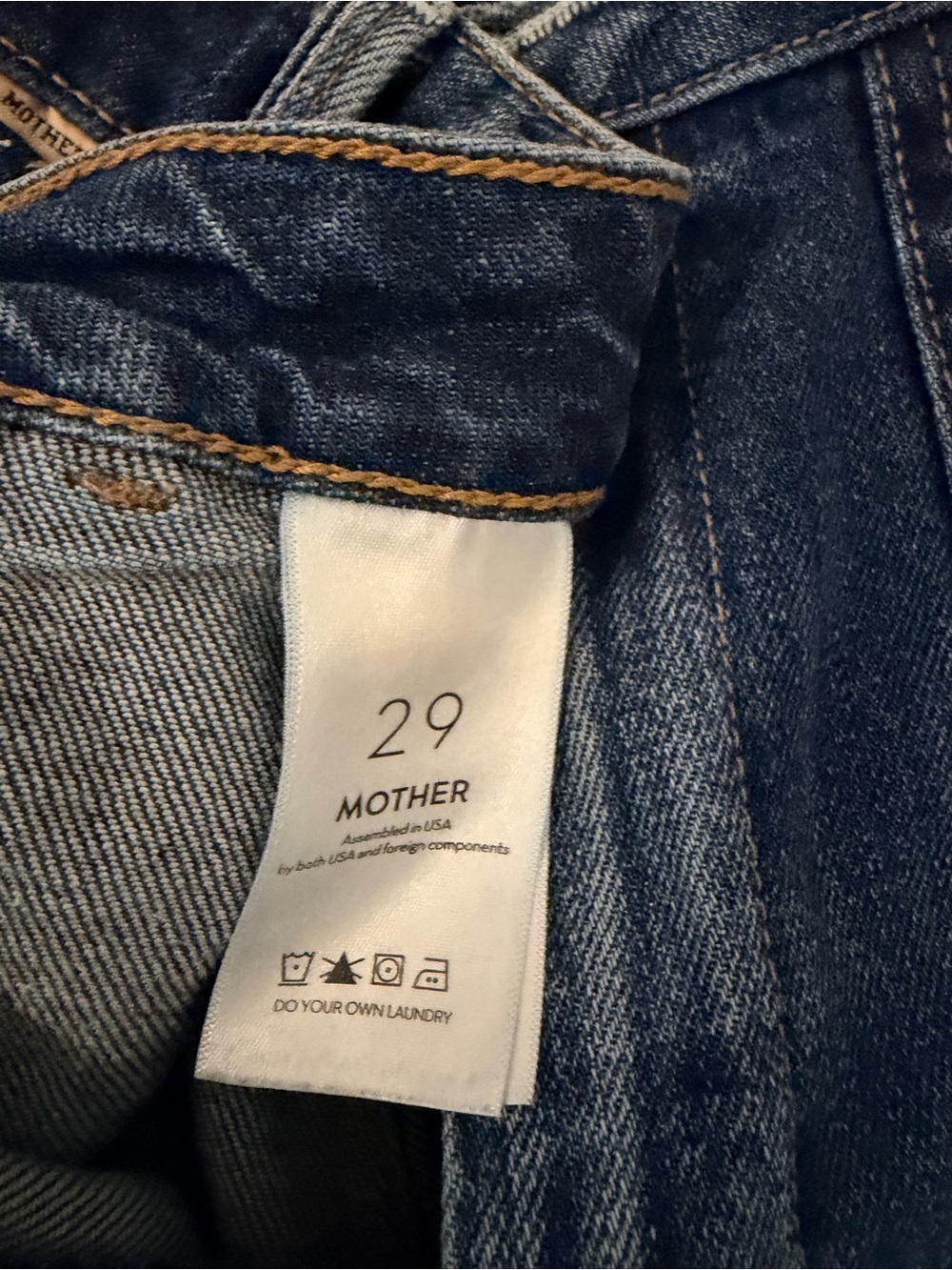 MOTHER Women's High-Rise Straight-Leg Utility Jeans in Dark Blue - Picture 6 of 10